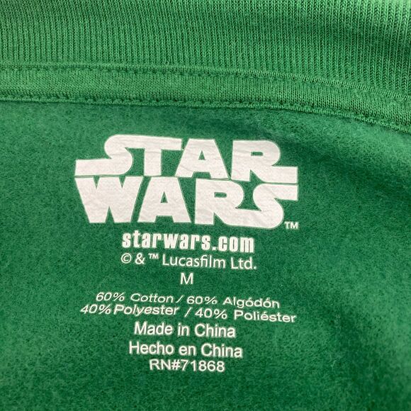 Star Wars Mandalorian Grogu Baby Yoda Green Cropped Sweatshirt Raw Hem M - Picture 7 of 9